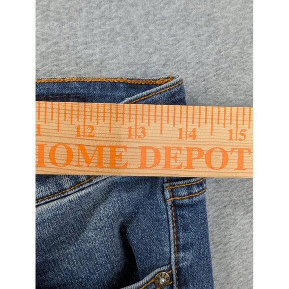 Vigoss Gwen Kick Flare Jeans Womens 27x26 Blue High Rise Raw Hem Distressed - Picture 5 of 16